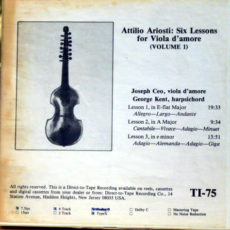 Ariosti Six Lessons For Viola D’amore Direct-to-tape Recording Co. Stereo ( 2 ) Reel To Reel Tape 0