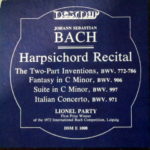 Bach, J.s Bach  Harpsichord Recital (two Part Inventions, Fantasy In C Minor, Suite In C Minor, Italian Concerto) Barclay Crocker Stereo ( 2 ) Reel To Reel Tape 0